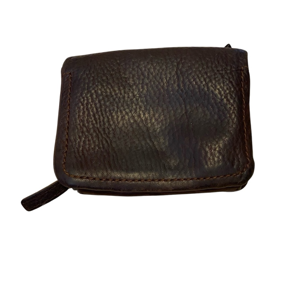 Vintage Fossil Trifold Wallet  Brown Leather